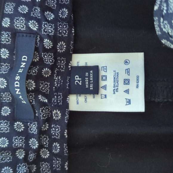 Lands' End stretch skinny pants black 2P - Picture 2 of 6